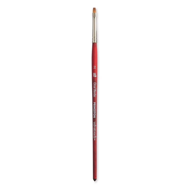 PRINCETON Velvetouch universeller Pinsel Chisel Blender mit kurzem Stiel