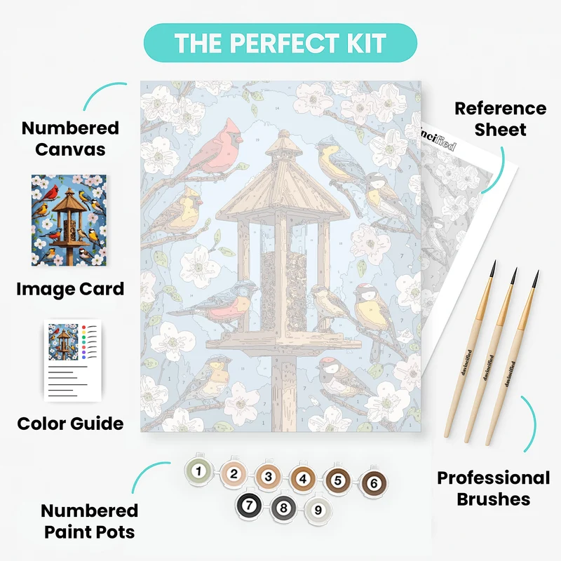 Birds and Blossoms Bird Feeder - Paint by Numbers Kit
