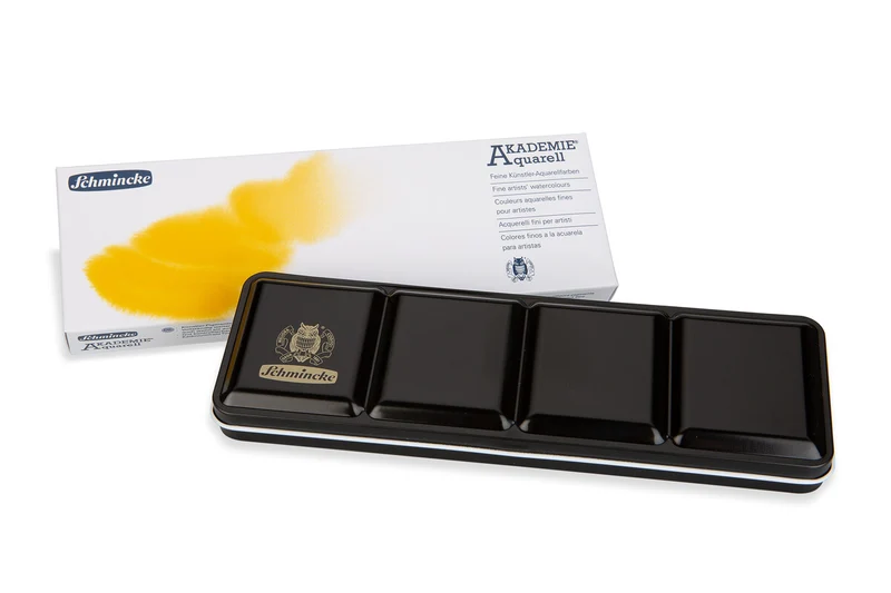 Schmincke AKADEMIE Aquarell Aquarellfarben-Set im Metallkasten, 12 ganze Näpfchen