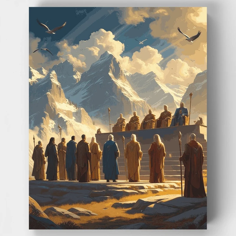 Mountain Council Gathering - Paint by Numbers Kit