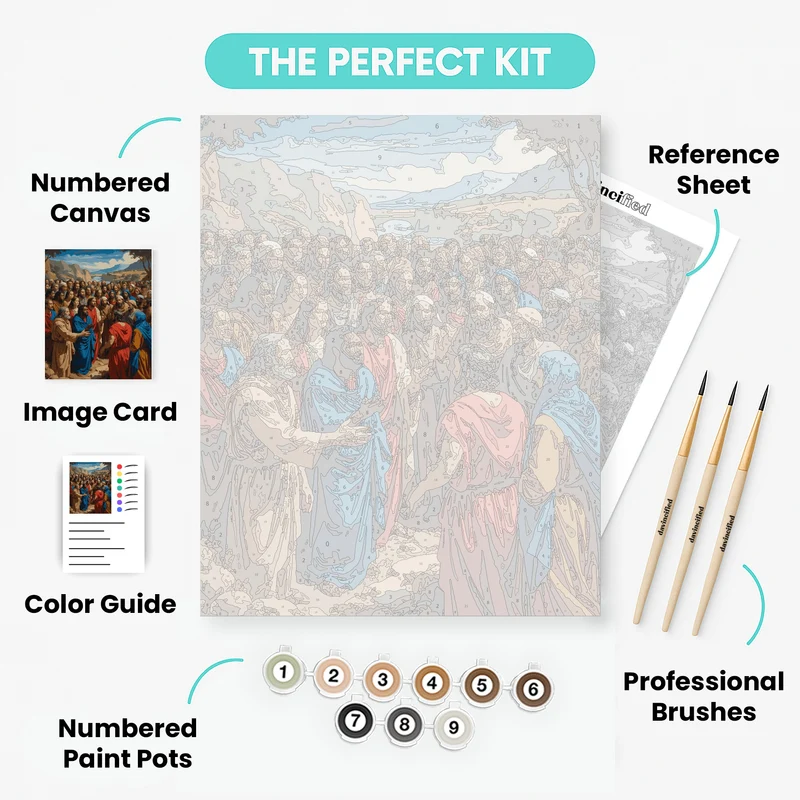 Biblical Gathering in Ancient Landscape - Paint by Numbers Kit