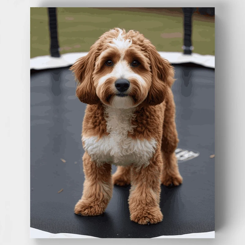 Cavapoo on Trampoline - Paint by Numbers Kit