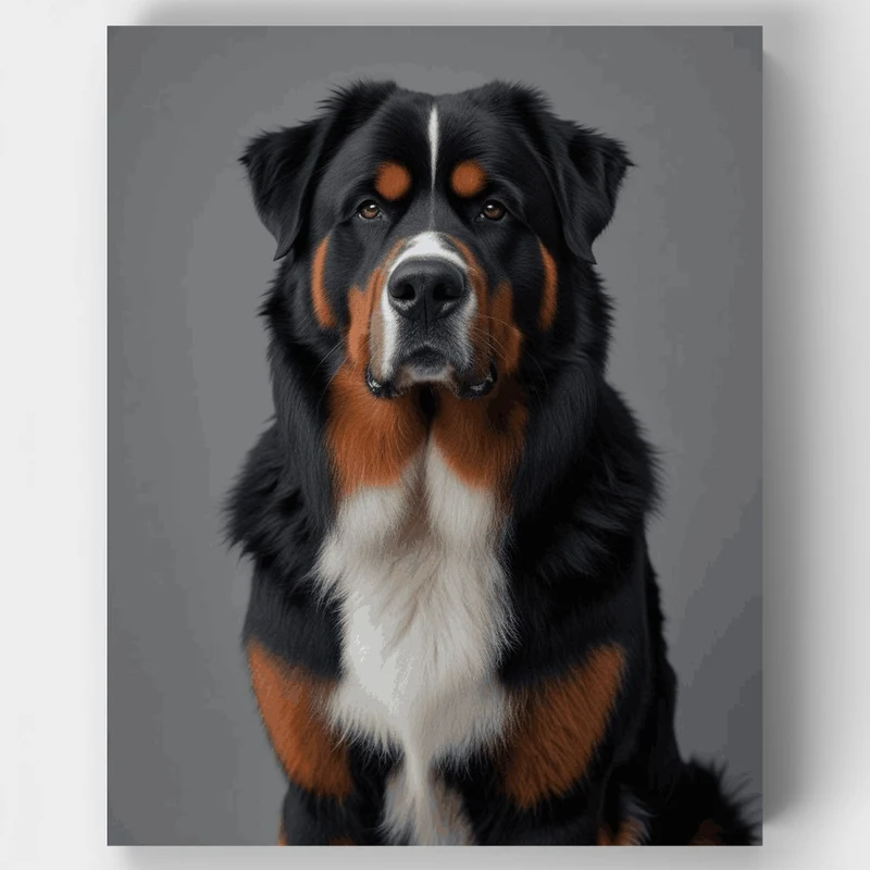 Regal Bernese Mountain Dog Studio Portrait - Paint by Numbers Kit