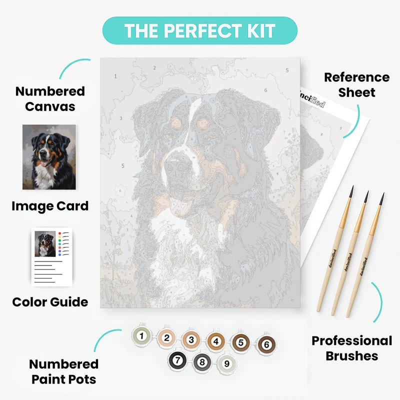 Noble Bernese Mountain Dog in Countryside - Paint by Numbers Kit