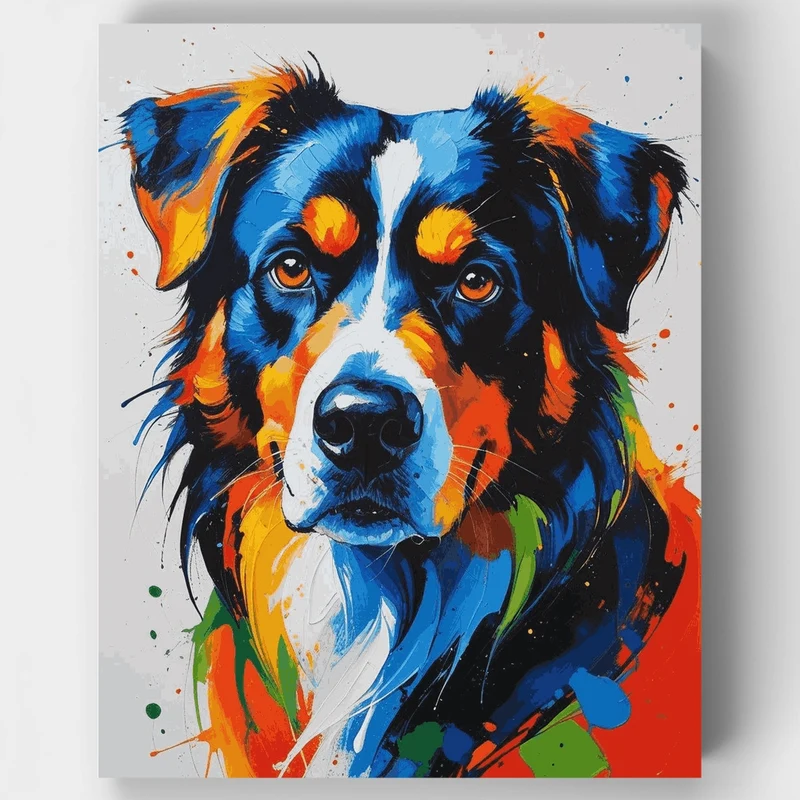 Vibrant Bernese Mountain Dog - Paint by Numbers Kit