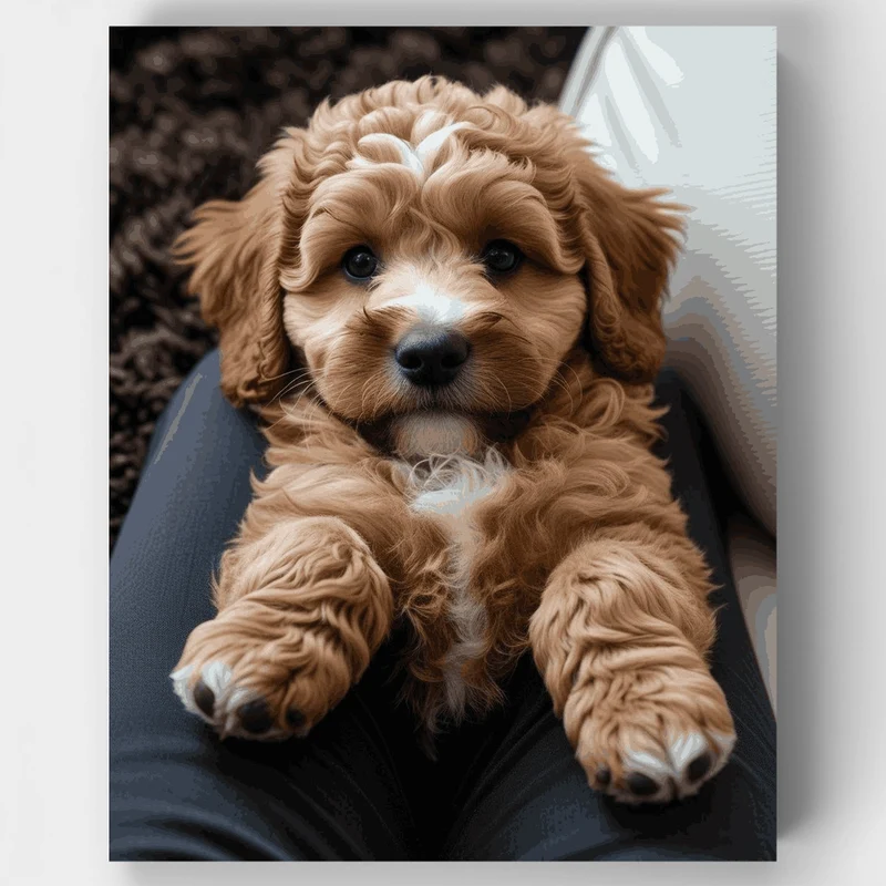Adorable Cavapoo Puppy - Paint by Numbers Kit