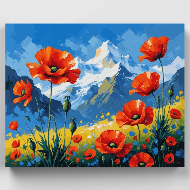 Mountain Poppies - Paint by Numbers Kit