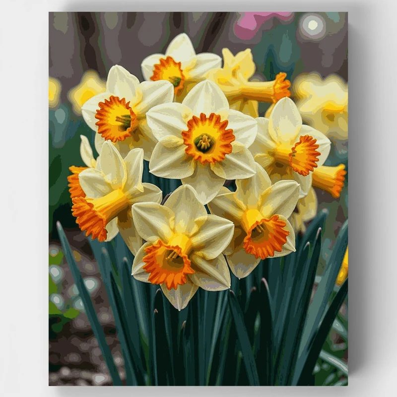 Cheerful Daffodil Cluster - Paint by Numbers Kit