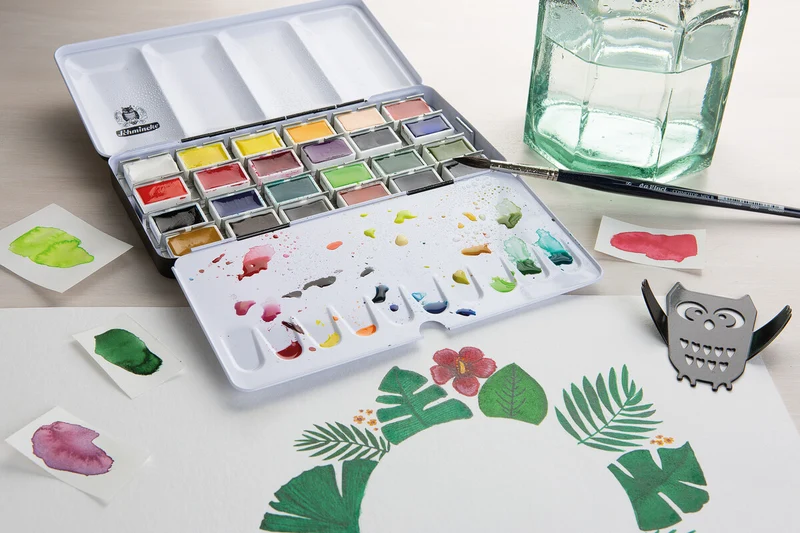 Метална кутия за акварел Schmincke AKADEMIE Aquarell – за 24 цели ванички