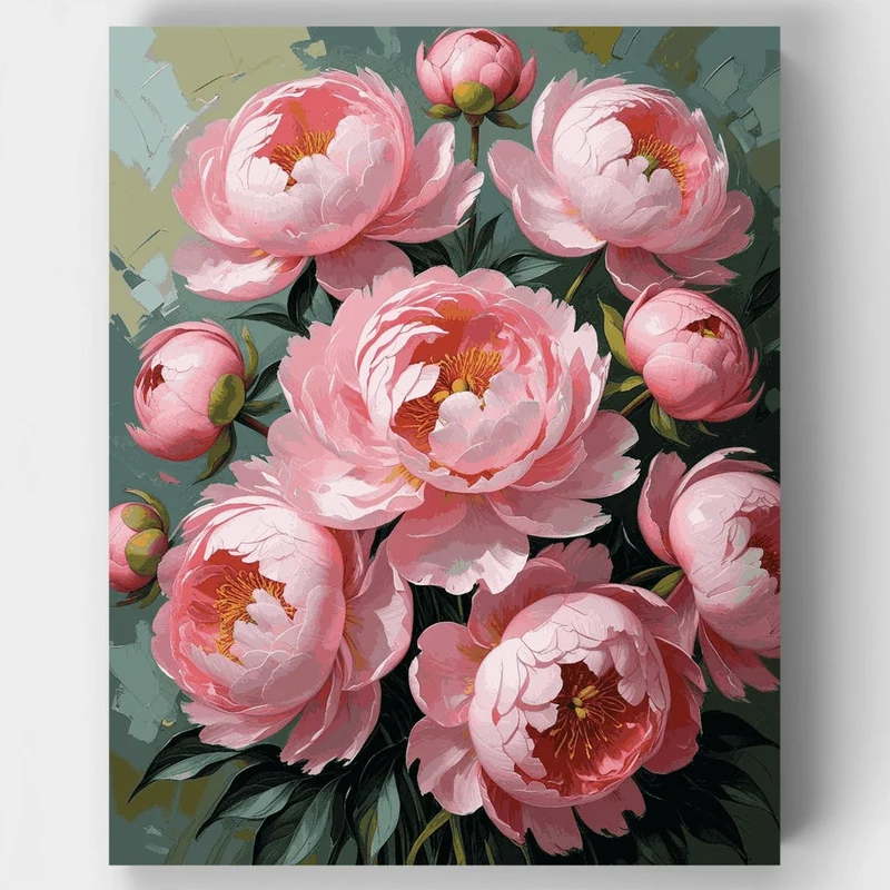 Pinky Peonies Bouquet - Paint by Numbers Kit
