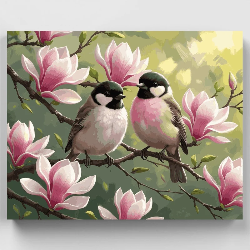Birds on Magnolia Branch - Paint by Numbers Kit