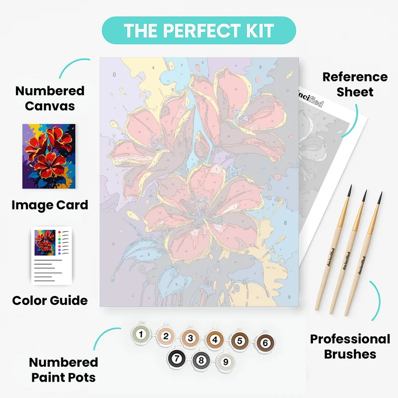 Vibrant Red Lilies Abstract Art - Paint by Numbers Kit
