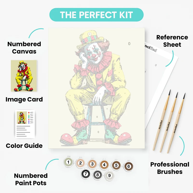 Vintage Circus Clown - Paint by Numbers Kit