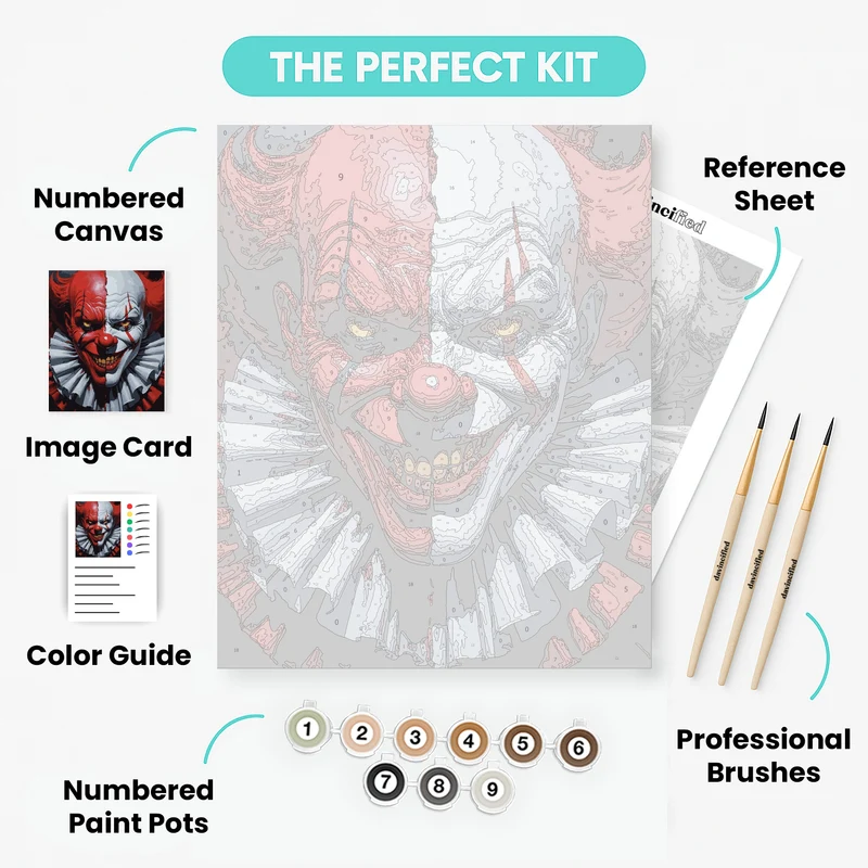 Demonic Clown - Paint by Numbers Kit