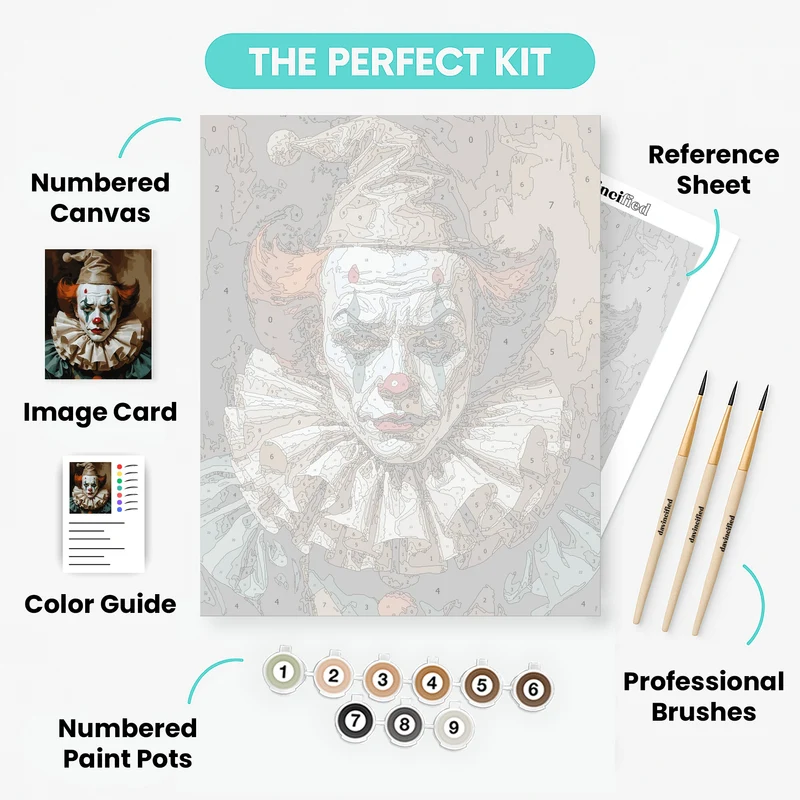 Haunting Clown - Paint by Numbers Kit