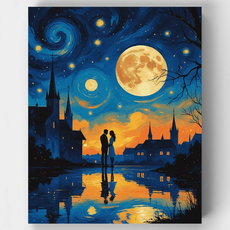 Starry Night Romance - Paint by Numbers Kit