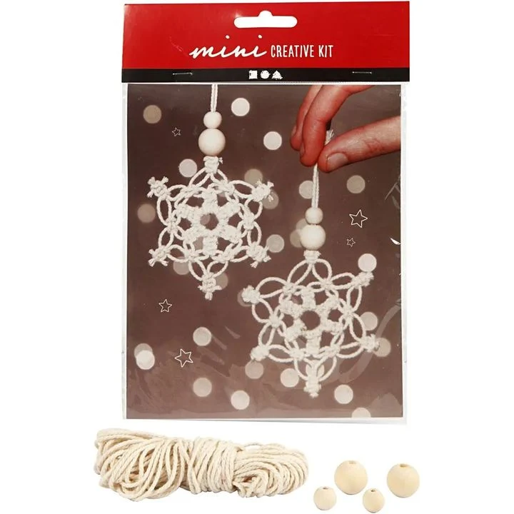 Mini ustvarjalni komplet Macrame snežinke