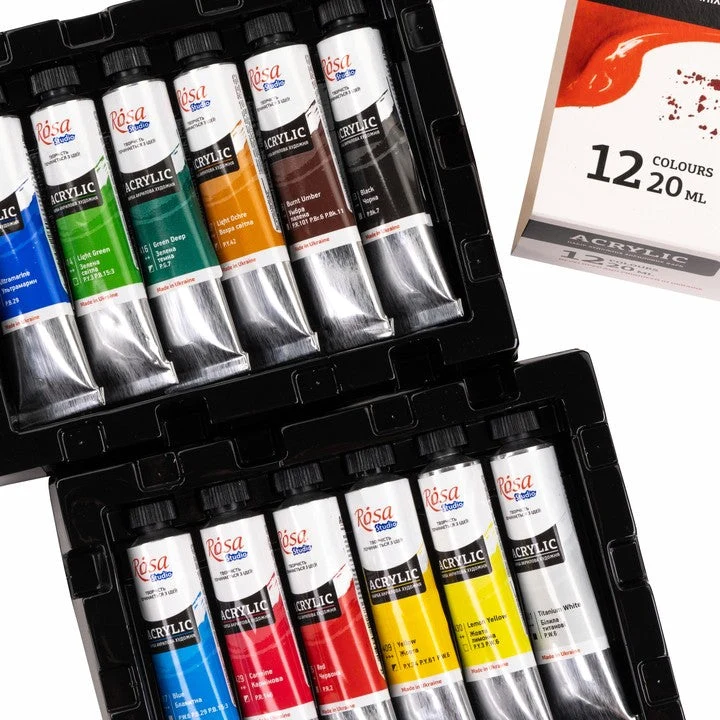 ROSA STUDIO Acrylfarben-Set | 12x20 ml