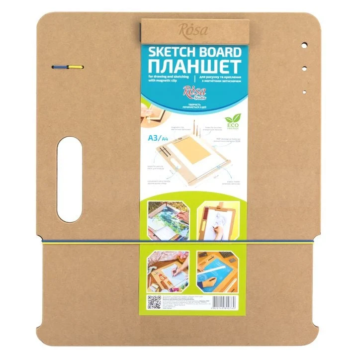 Скицник с магнитна щипка А3 (40x47 см), MDF, ROSA STUDIO