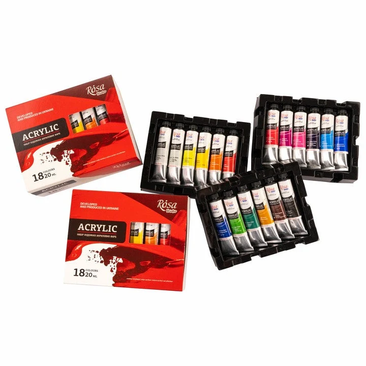 Комплект акрилни бои ROSA STUDIO | 18x20 ml