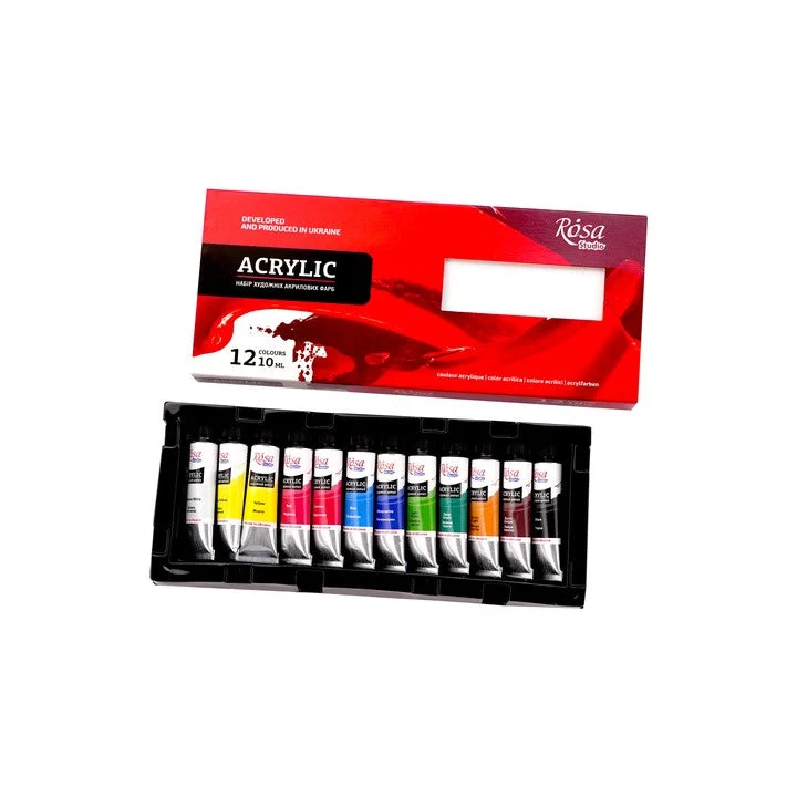 Комплект акрилни бои ROSA STUDIO | 12x10 ml