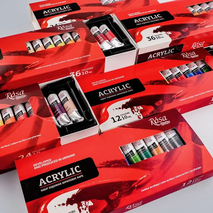Комплект акрилни бои ROSA STUDIO | 12x10 ml