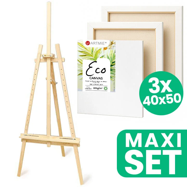 Комплект от ателие статив ARTMIE и 3 платна за рисуване ECO 40x50 см