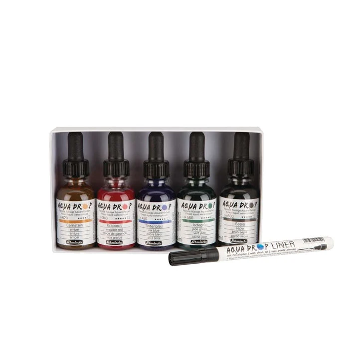 Акварелни бои Schmincke AQUA DROP - комплект 5 x 30 ml + лайнер