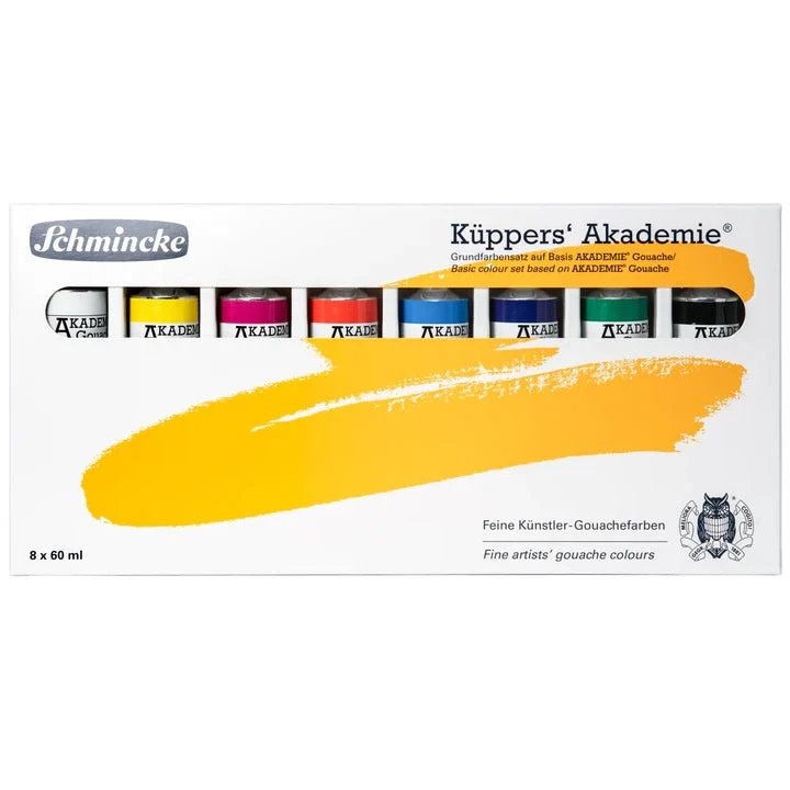 Комплект основни гвашови бои Schmincke AKADEMIE 8 x 60 ml