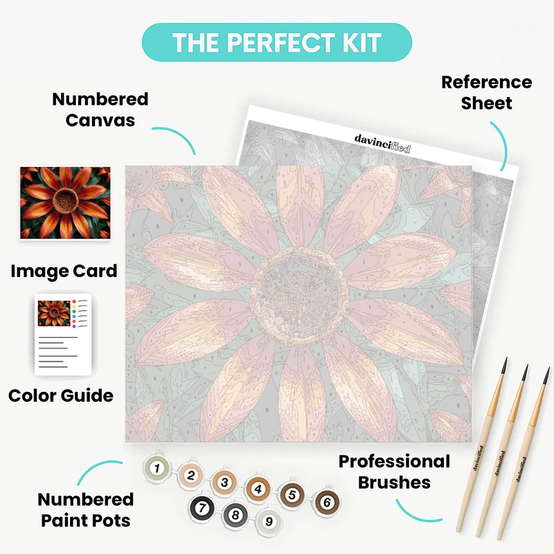 Vibrant Orange Flower Close-Up - Paint by Numbers Kit
