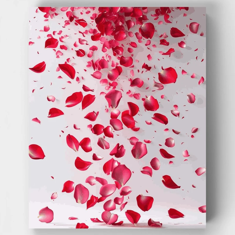 Falling Rose Petals - Paint by Numbers Kit