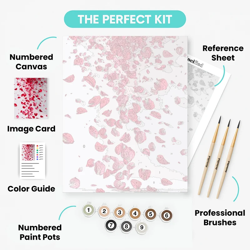 Falling Rose Petals - Paint by Numbers Kit
