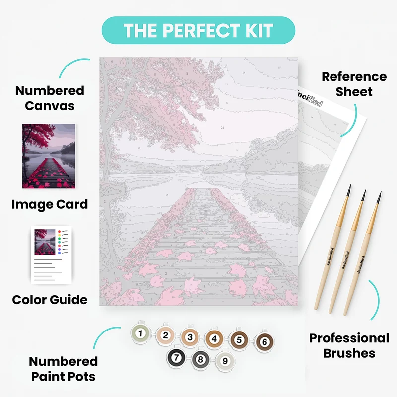 Autumn Lake Serenity - Paint by Numbers Kit