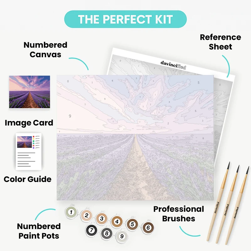 Lavender Field Sunset - Paint by Numbers Kit