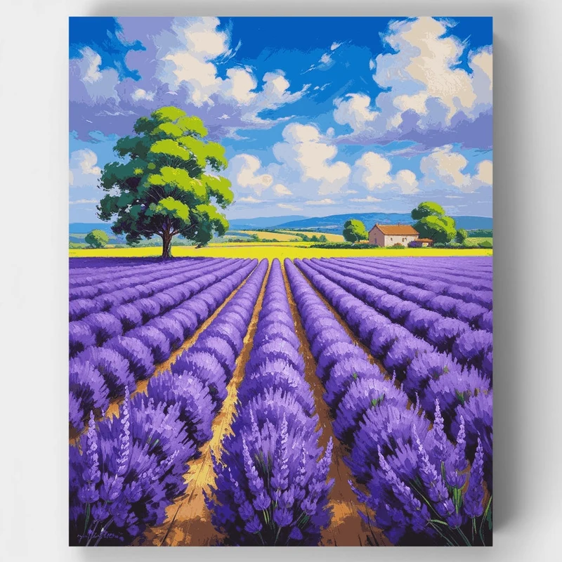 Lavender Field Landscape - Paint by Numbers Kit