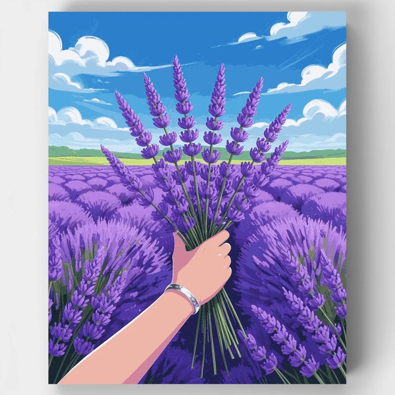 Lavender Field Harvest - Paint by Numbers Kit