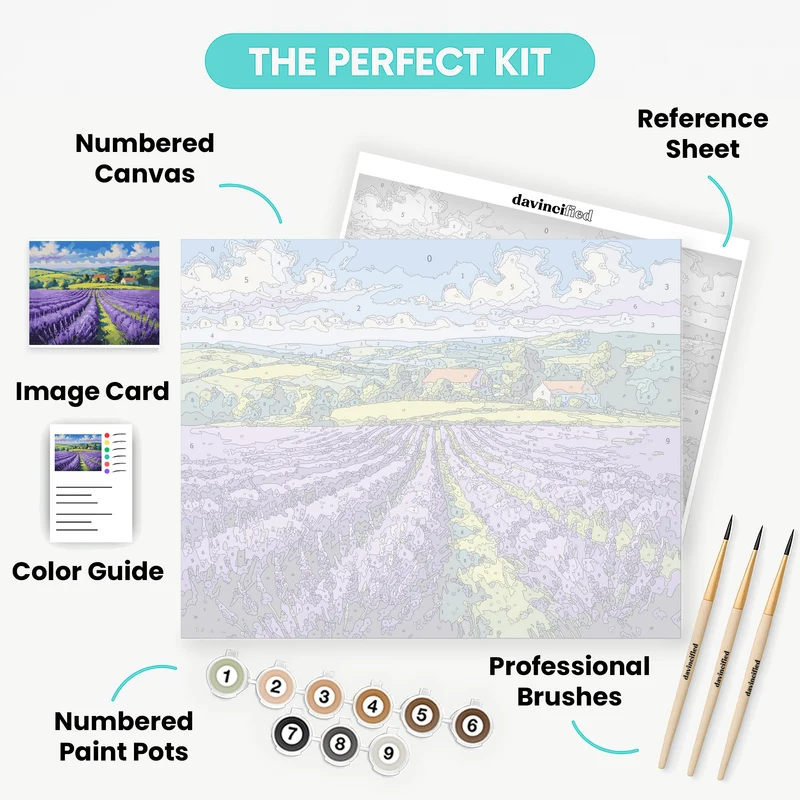 Lavender Fields Countryside - Paint by Numbers Kit