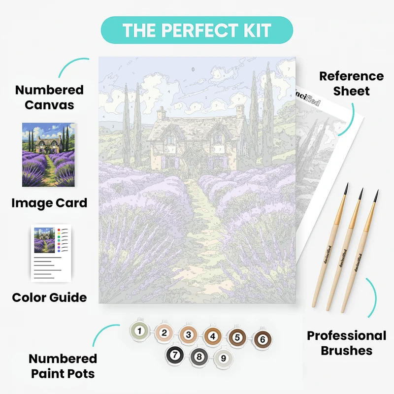 Lavender Cottage Path - Paint by Numbers Kit