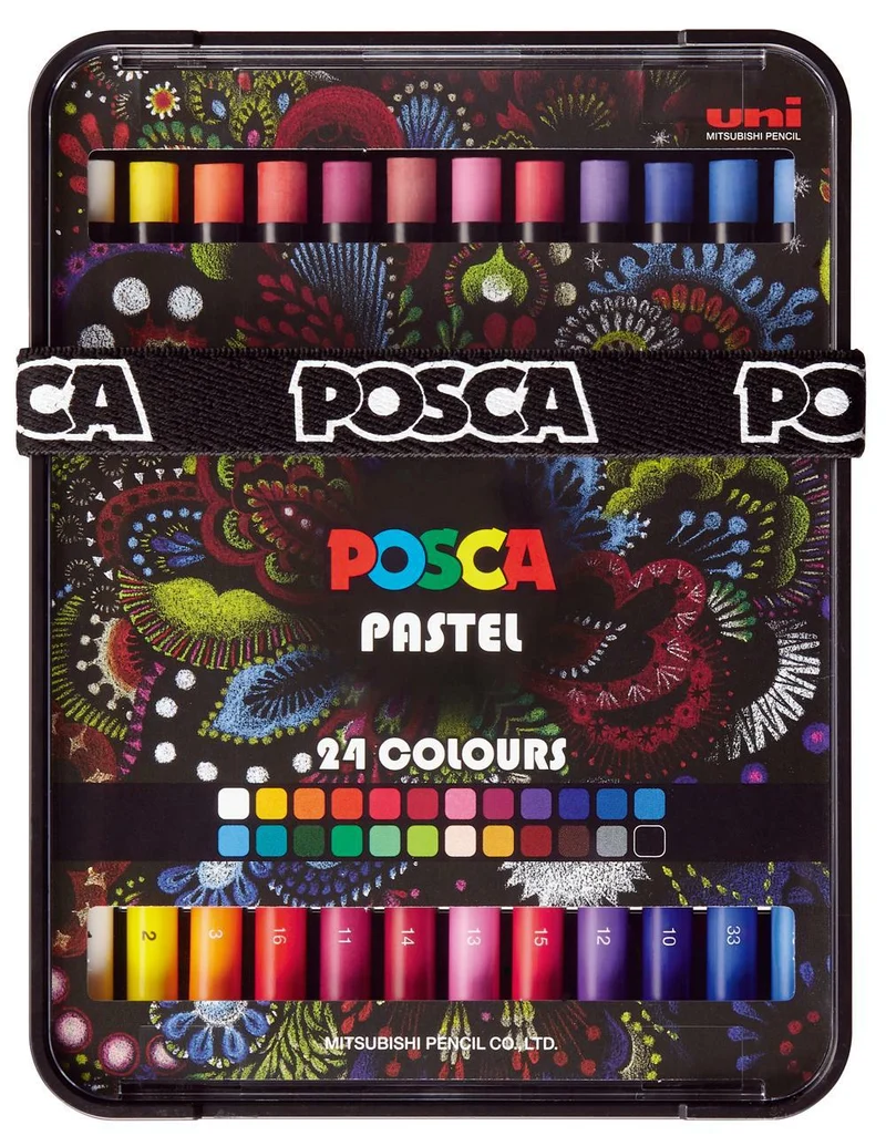 Posca KPA-100 24C voštane pastele, set, miks boja
