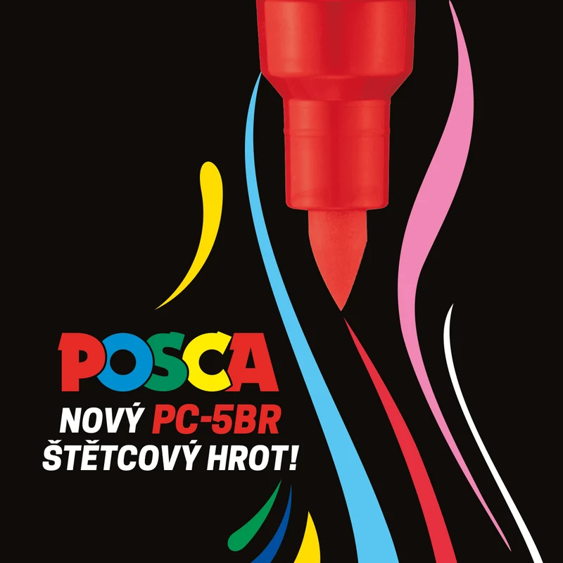 Комплект маркери Posca PC-5BR, 1 – 4 mm, основни цветове – 8 бр.
