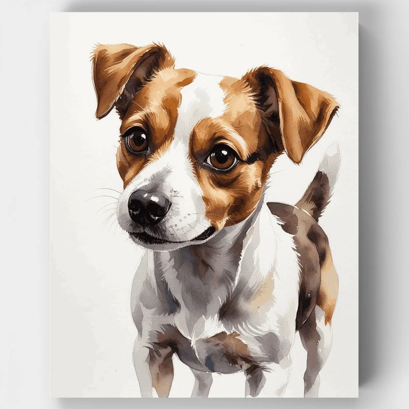 Adorable Jack Russell Terrier - Paint by Numbers Kit