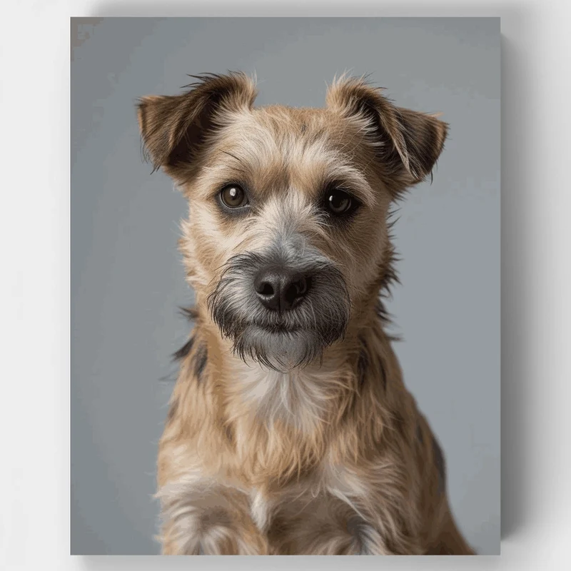 Scruffy Border Terrier Portrait - Paint by Numbers Kit