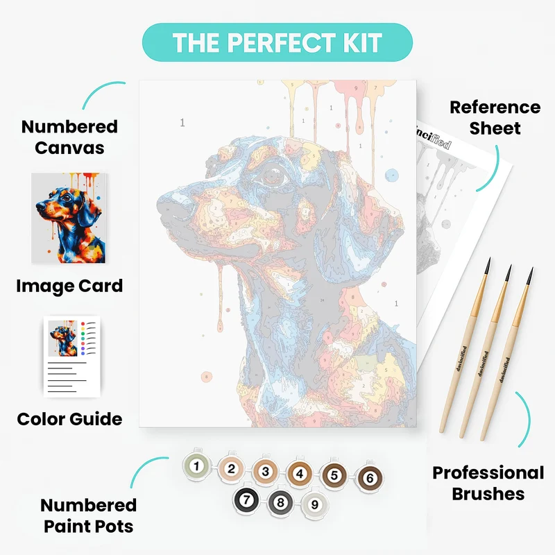 Vibrant Dachshund Portrait - Paint by Numbers Kit