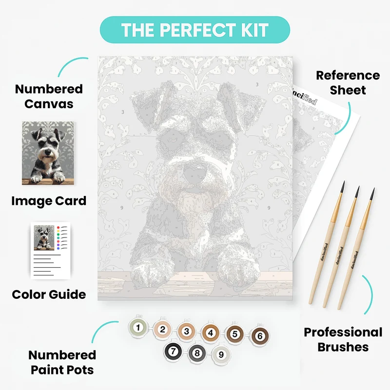 Miniature Schnauzer Portrait - Paint by Numbers Kit