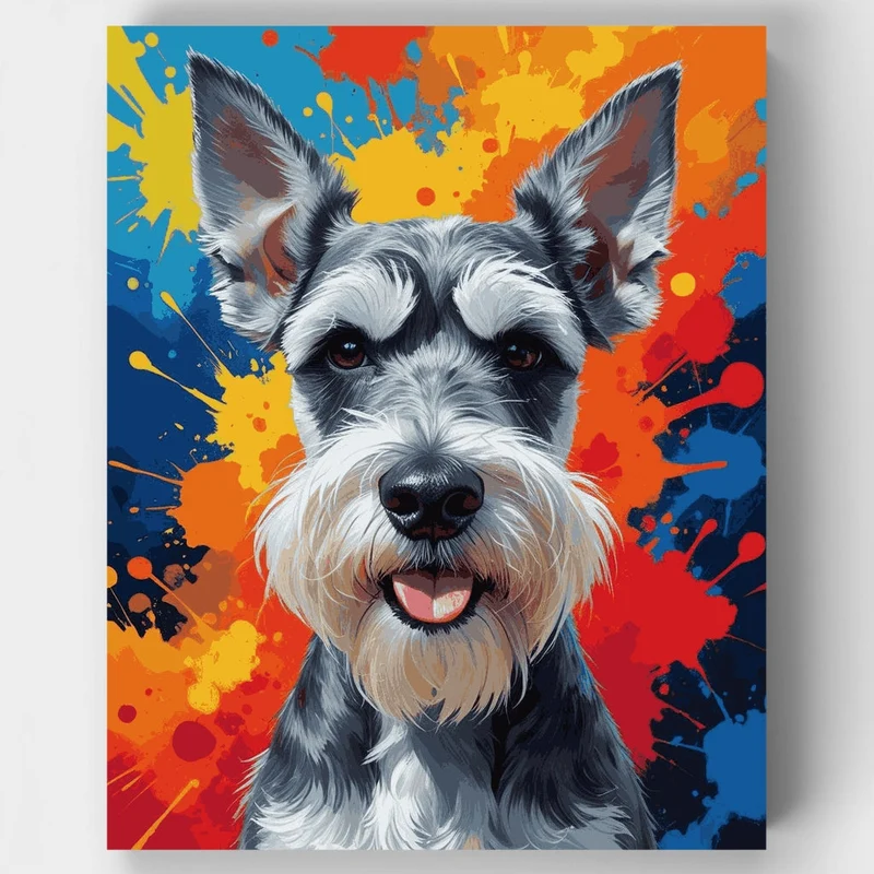Vibrant Schnauzer Portrait - Paint by Numbers Kit