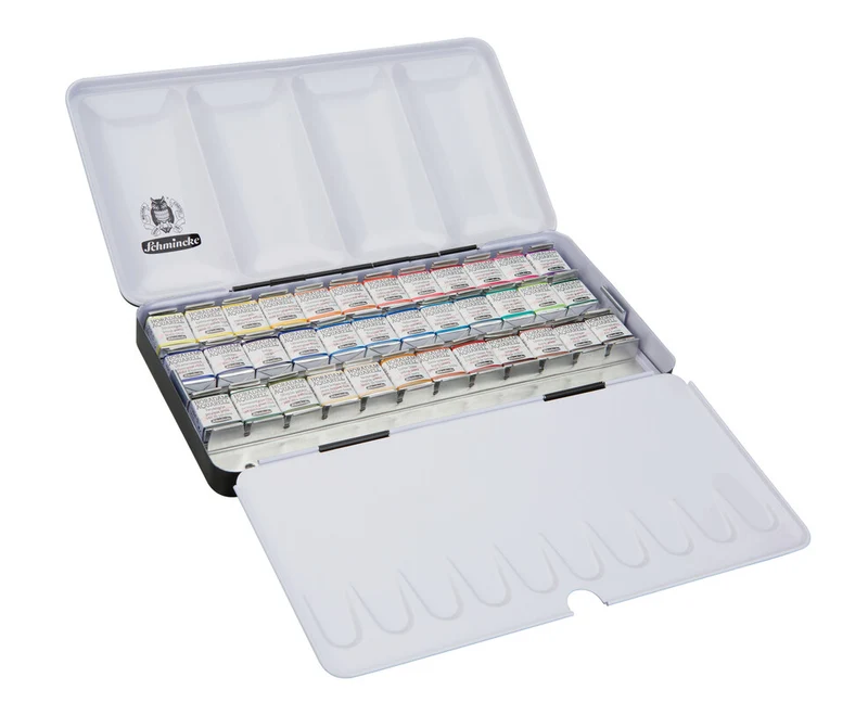 Set acquerelli Schmincke HORADAM in scatola di metallo, 36 x 1/2 godet