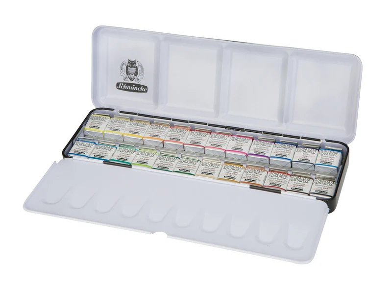 Schmincke HORADAM Aquarellfarben im Metallkasten, 24 x 1/2 Näpfchen