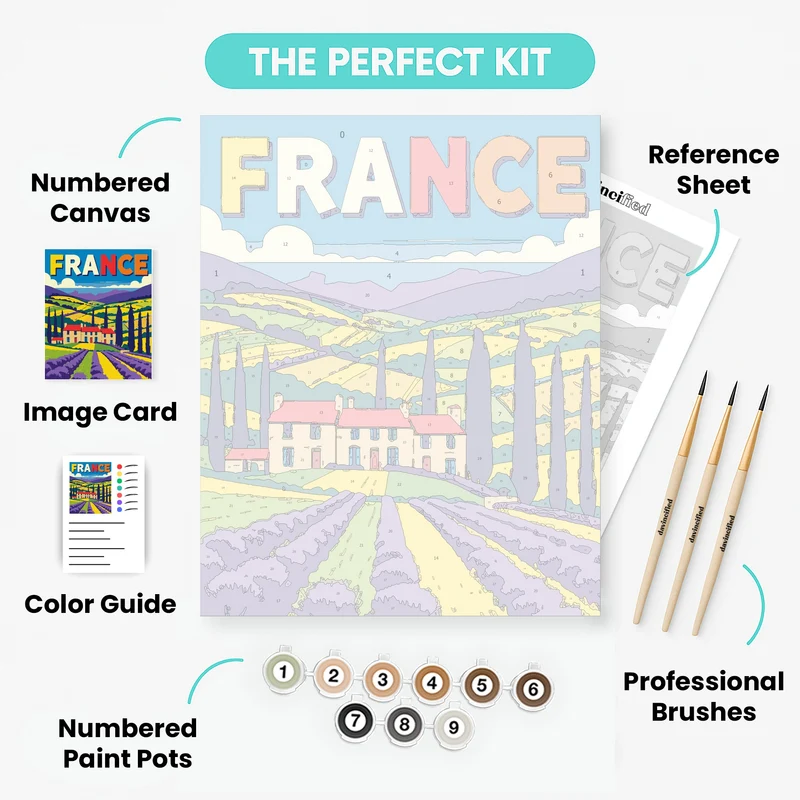 France Lavender Fields Countryside - Paint by Numbers Kit