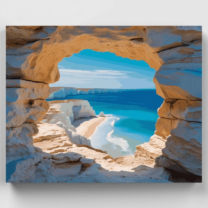 Coastal Cave View Cyprus - Paint by Numbers Kit