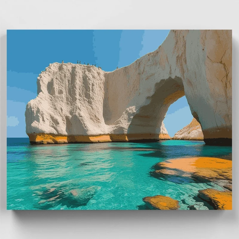 Cyprus Beach Rock Formations - Paint by Numbers Kit